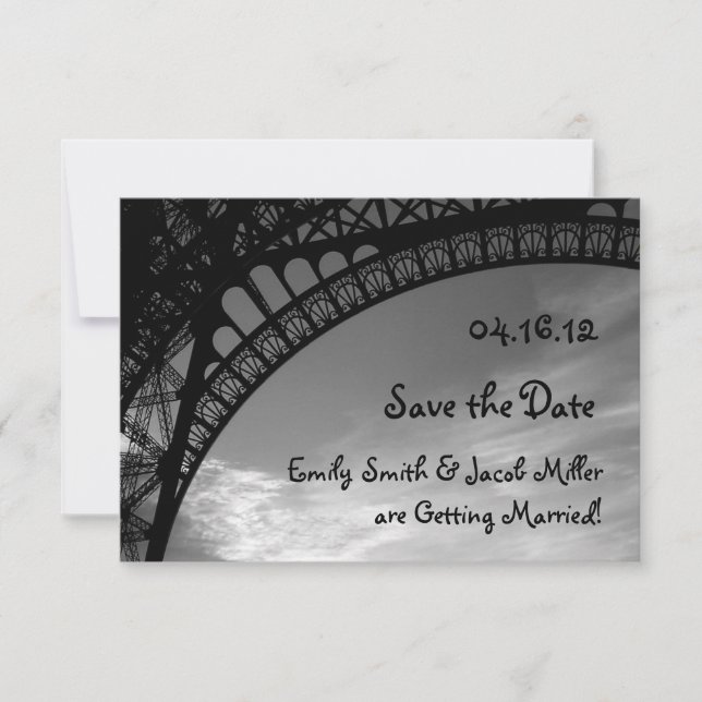 Eiffel Tower Save the Date Invitation (Front)