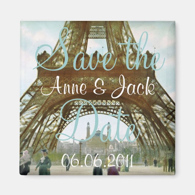 Eiffel Tower Save the Date Magnet (Front)