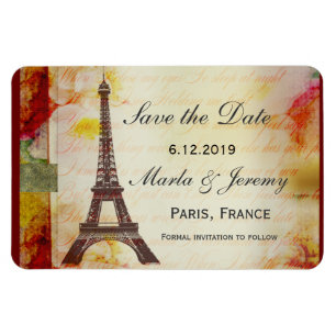 Eiffel Tower save the date Magnet