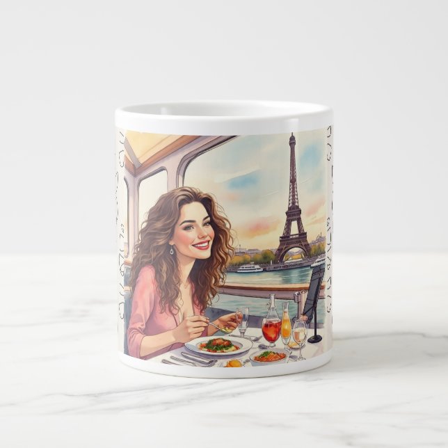Eiffel Tower,Seine River, Dream Destination Large Coffee Mug (Front)