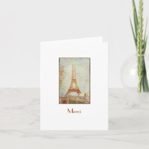 Eiffel Tower, Seurat Thank You Note Card