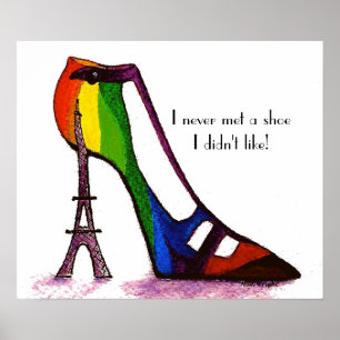 Eiffel Tower Shoe Poster