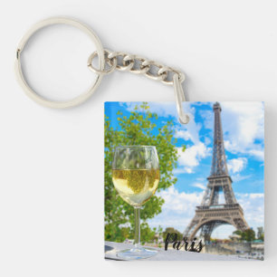 Eiffel tower shot glass key ring