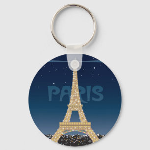 Eiffel Tower Sparkle key chain