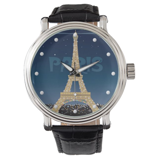 Eiffel Tower Sparkle Wrist Watch (Front)