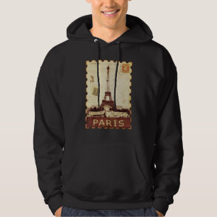 Eiffel Tower Stamp Vacation Vintage Paris France S Hoodie