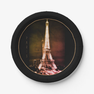 Eiffel Tower & Surreal Paris Art /love France BV Paper Plate