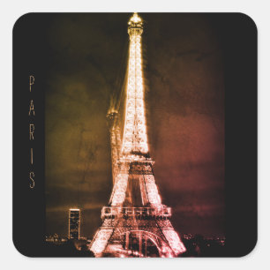 Eiffel Tower & Surreal Paris Art / love France Square Sticker