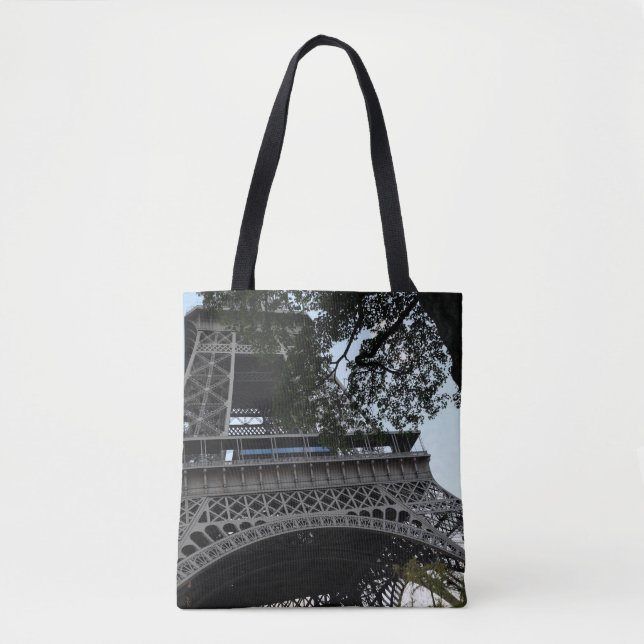 Eiffel Tower Through the Trees Tote Bag (Front)