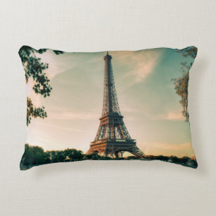 Eiffel tower throw pillow