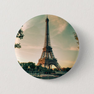 Eiffel tower throw pillow 6 cm round badge