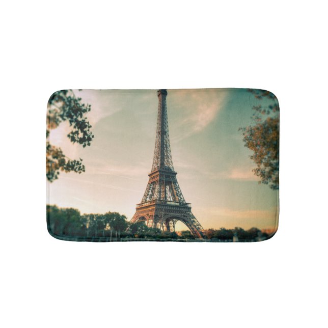 Eiffel tower throw pillow bath mat (Front)