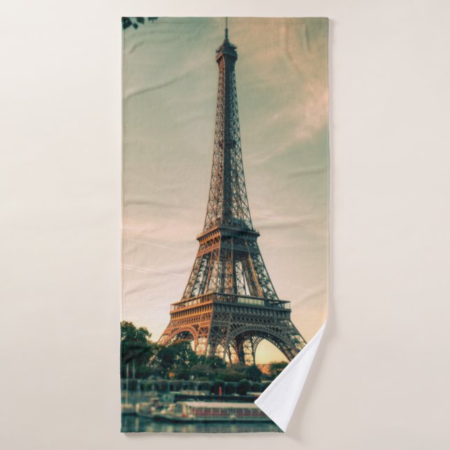 Eiffel tower throw pillow bath towel (Bath Towel)