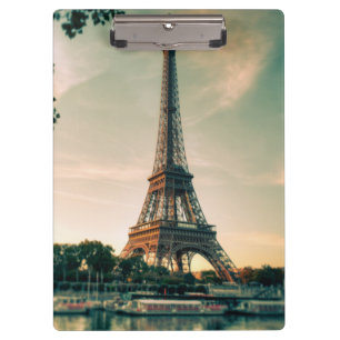 Eiffel tower throw pillow clipboard
