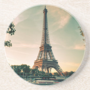 Eiffel tower throw pillow coaster