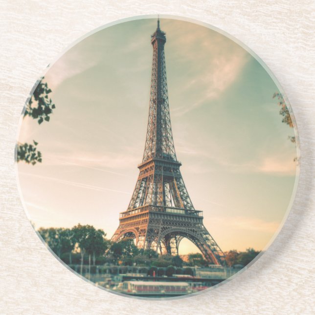 Eiffel tower throw pillow coaster (Front)