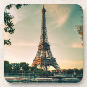 Eiffel tower throw pillow coaster