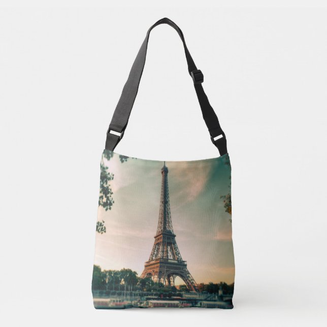 Eiffel tower throw pillow crossbody bag (Front)