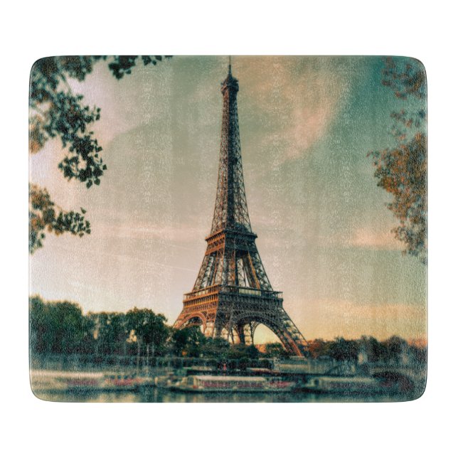 Eiffel tower throw pillow cutting board (Front)