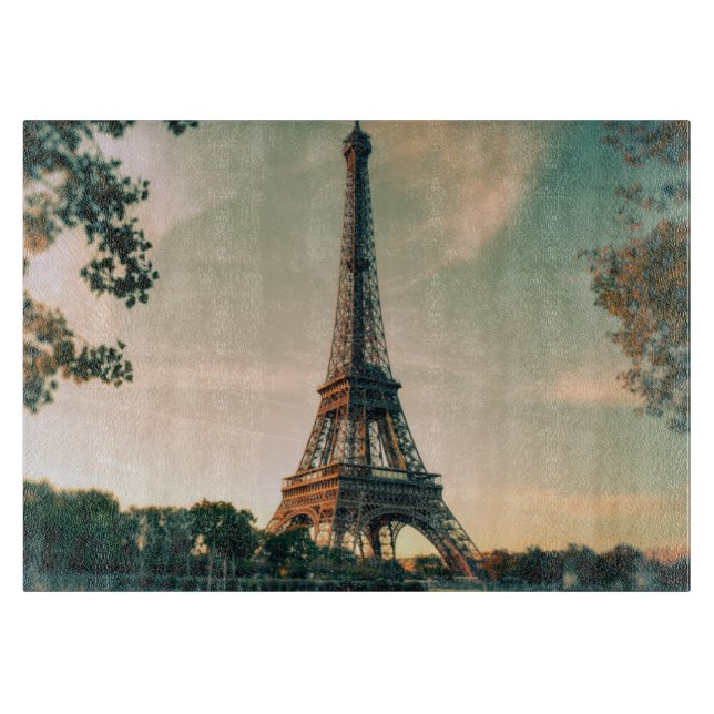 Eiffel tower throw pillow cutting board (Front)