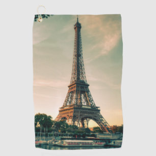 Eiffel tower throw pillow golf towel