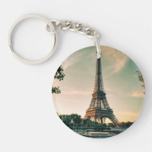 Eiffel tower throw pillow key ring
