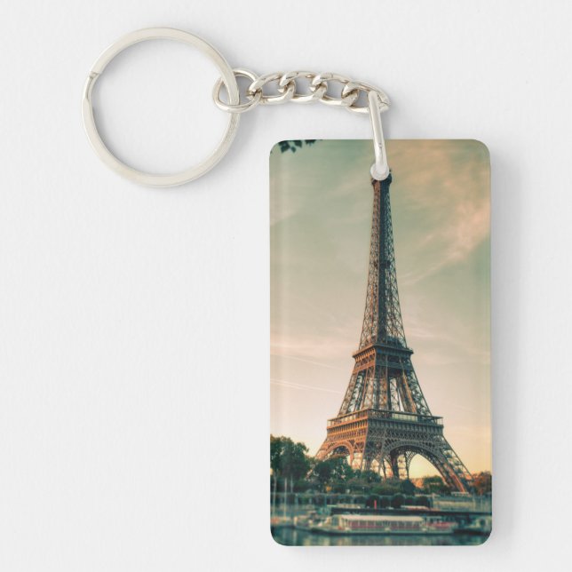 Eiffel tower throw pillow key ring (Front)