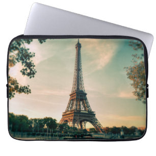 Eiffel tower throw pillow laptop sleeve