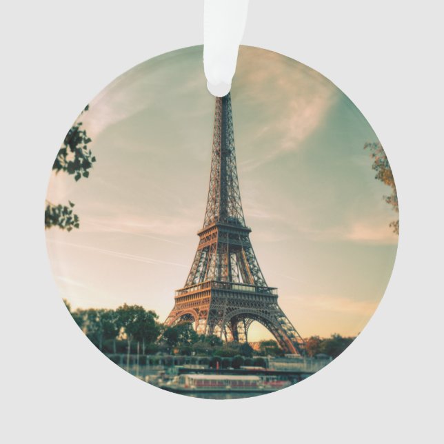 Eiffel tower throw pillow ornament (Front)