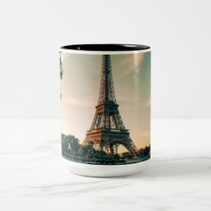 Eiffel tower throw pillow Two-Tone coffee mug
