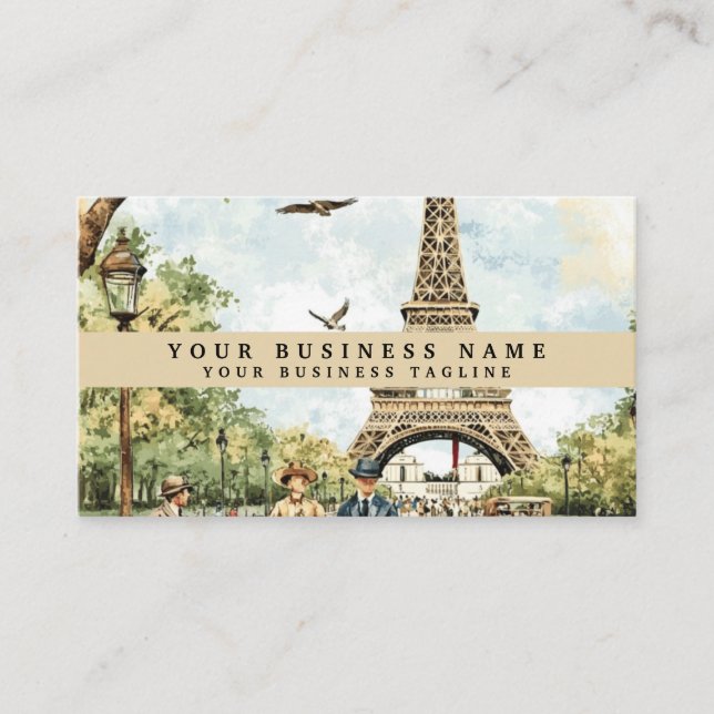 Eiffel Tower Travel Business Card (Front)
