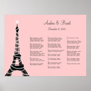 Eiffel Tower Twinkles Seating Chart pink