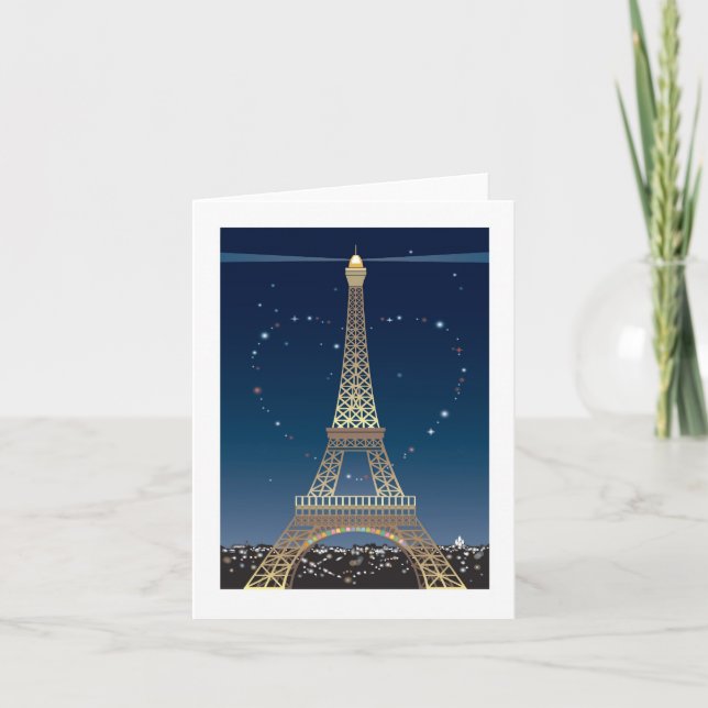 Eiffel Tower Valentine note card (Front)