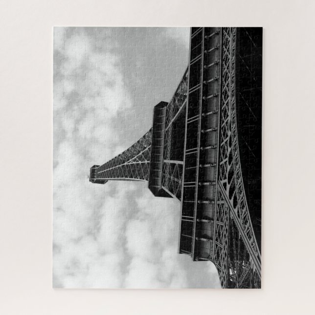 Eiffel Tower view from bellow - Black and white Jigsaw Puzzle (Vertical)