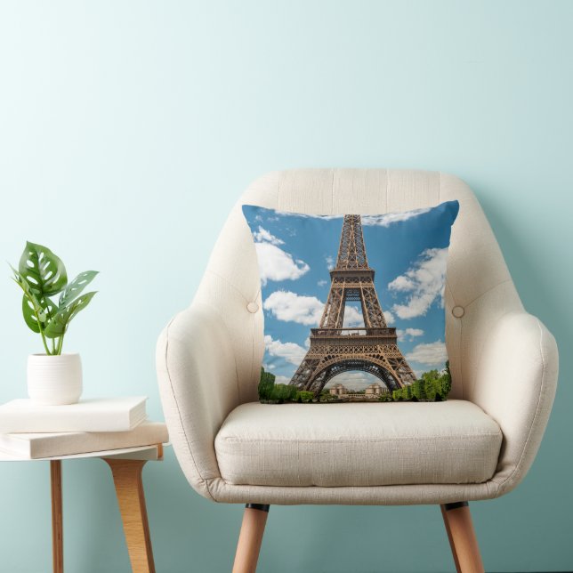 Eiffel Tower View from Champ de Mars Public Park Cushion (Chair)