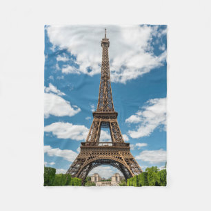 Eiffel Tower View from Champ de Mars Public Park Fleece Blanket