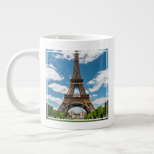 Eiffel Tower View from Champ de Mars Public Park Large Coffee Mug