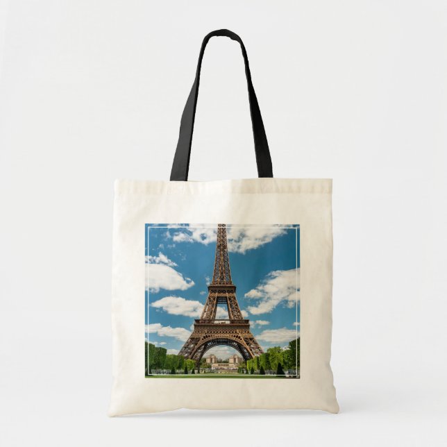 Eiffel Tower View from Champ de Mars Public Park Tote Bag (Front)