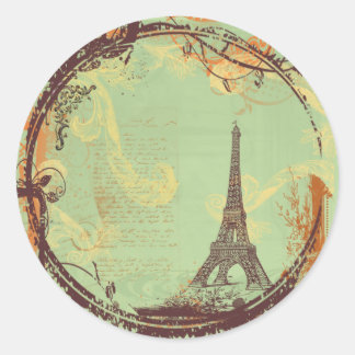 Eiffel Tower Vintage Style Stickers Tags