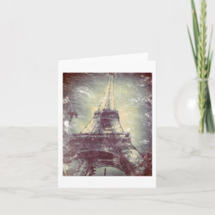Eiffel Tower,Vintage-Styled, Blank Card