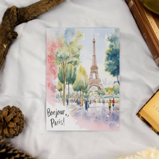 Eiffel Tower Watercolor Dreamscape Postcard (Creator Uploaded)