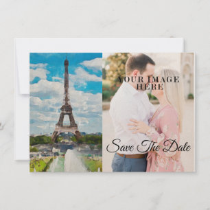 Eiffel Tower Watercolor Full Pic Save The Date2 Date