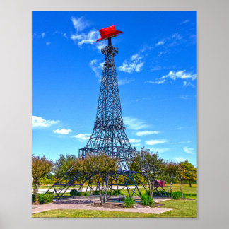 Eiffel Tower Wearing Red Cowboy Hat, Paris, Texas Poster