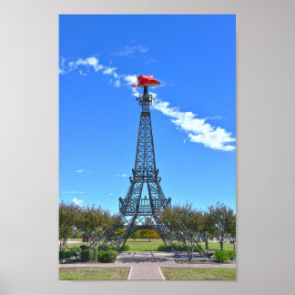 Eiffel Tower Wearing Red Cowboy Hat, Paris, Texas Poster