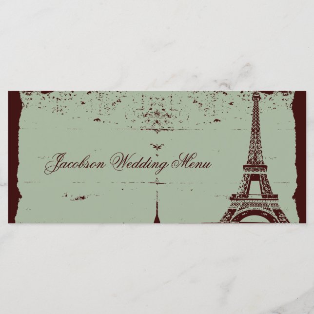 Eiffel Tower Wedding Menus (Front)