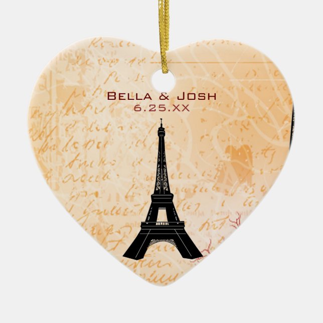 Eiffel Tower Wedding Ornament (Front)