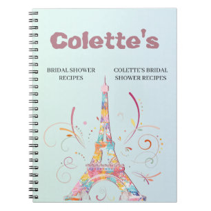 Eiffel Tower Wedding Recipe Notebook