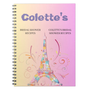 Eiffel Tower Wedding Recipe Notebook