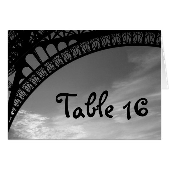 Eiffel Tower Wedding Table Number Cards
