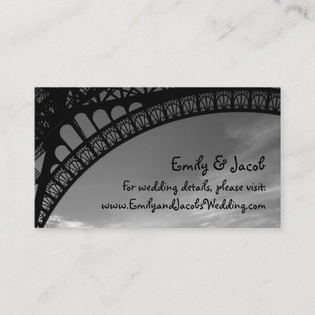 Eiffel Tower Wedding Website Insert Cards (Front)